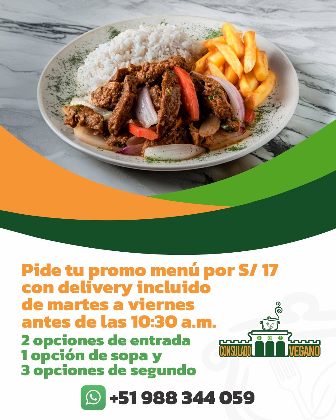 Menu vegano en Lima